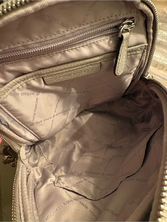 Michael Kors Pebbled Leather Mini Backpack NWOT Dove Gray Silver Hardware main image 4